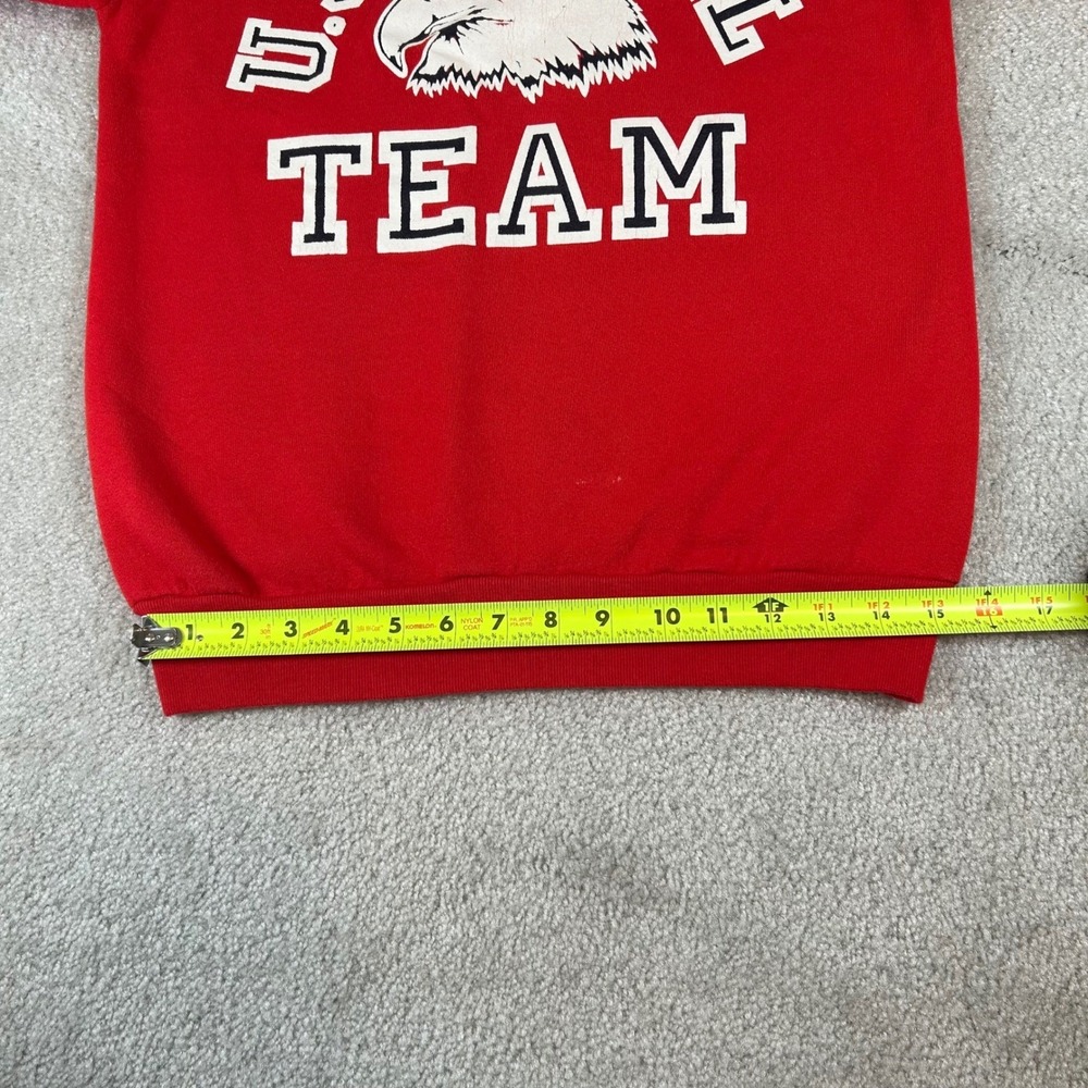 Vintage 80s Fruit of the Loom Sweatshirt Men Medium Red US Postal Team Eagle USA - Picture 12 of 14